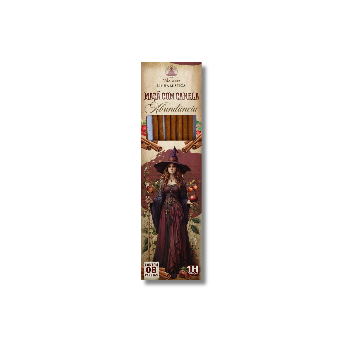 Incenso Vila Zen Natural - Linha Mística - Maçã com Canela